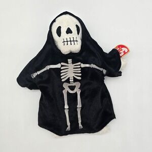 Vintage Ty Beanie Babies Creepers Grim Reaper Skeleton Plush Toy 2001 Halloween